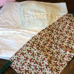 FINAL SALE PRICE Vintage 3 Piece Lot - Q Sheet, H Towel & Apron